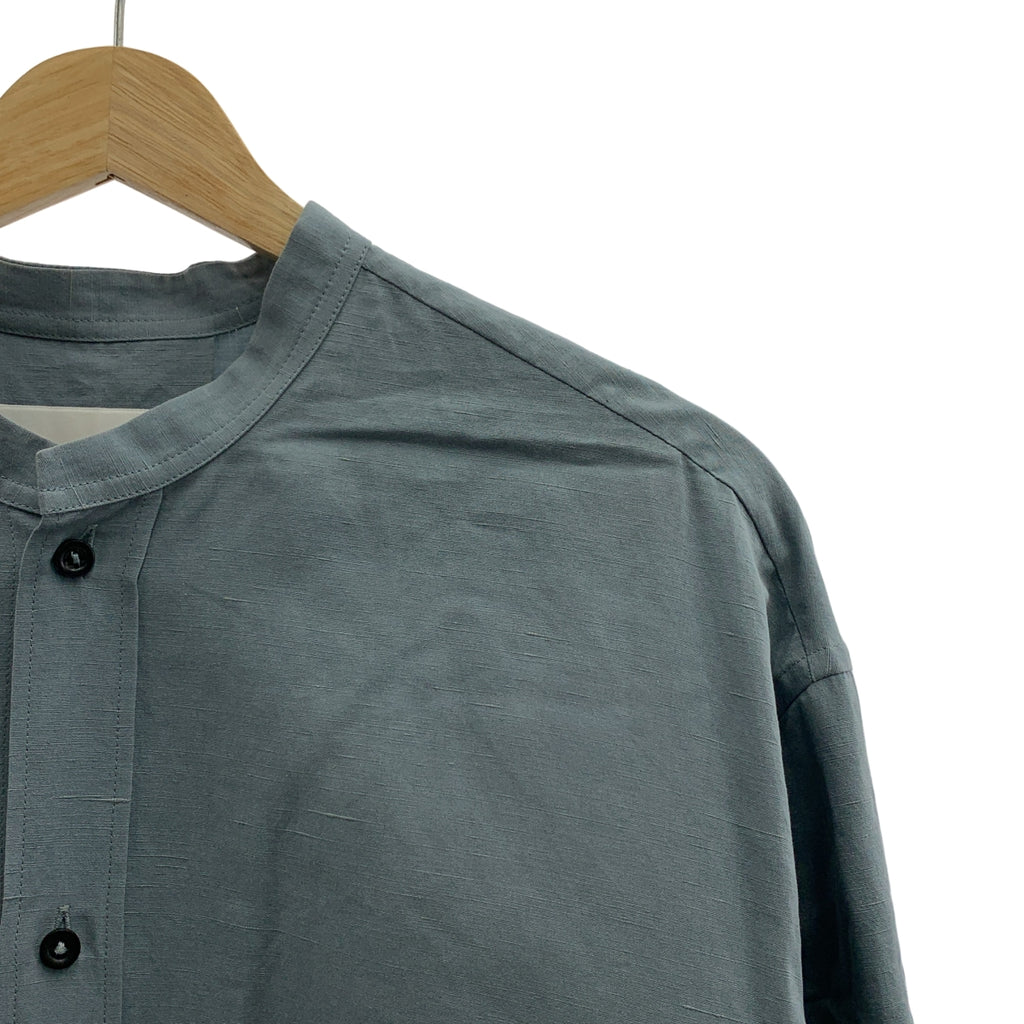 JIL SANDER+ / ジルサンダープラス | トルソー撮影お願いします | コットン リネン バンドカラー ロングシャツ | 48 | メンズ