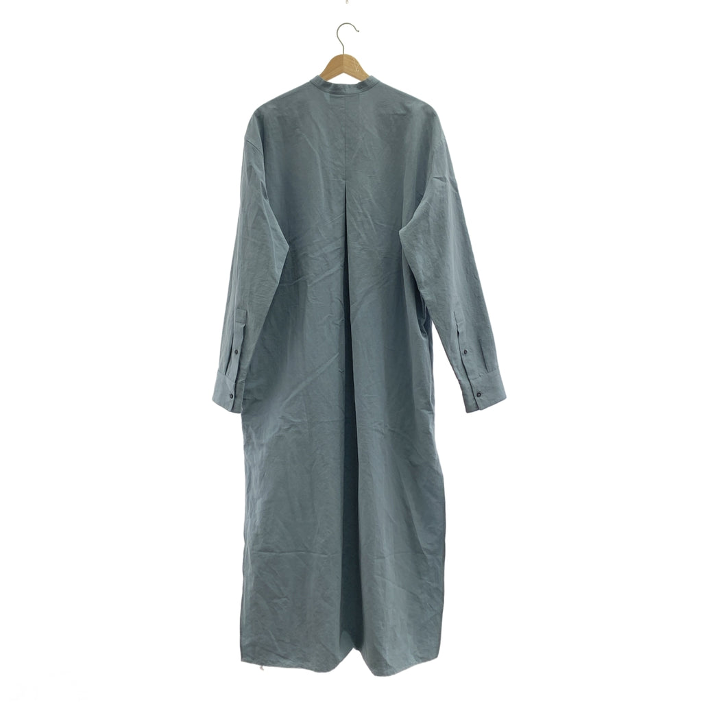 JIL SANDER+ / ジルサンダープラス | トルソー撮影お願いします | コットン リネン バンドカラー ロングシャツ | 48 | メンズ