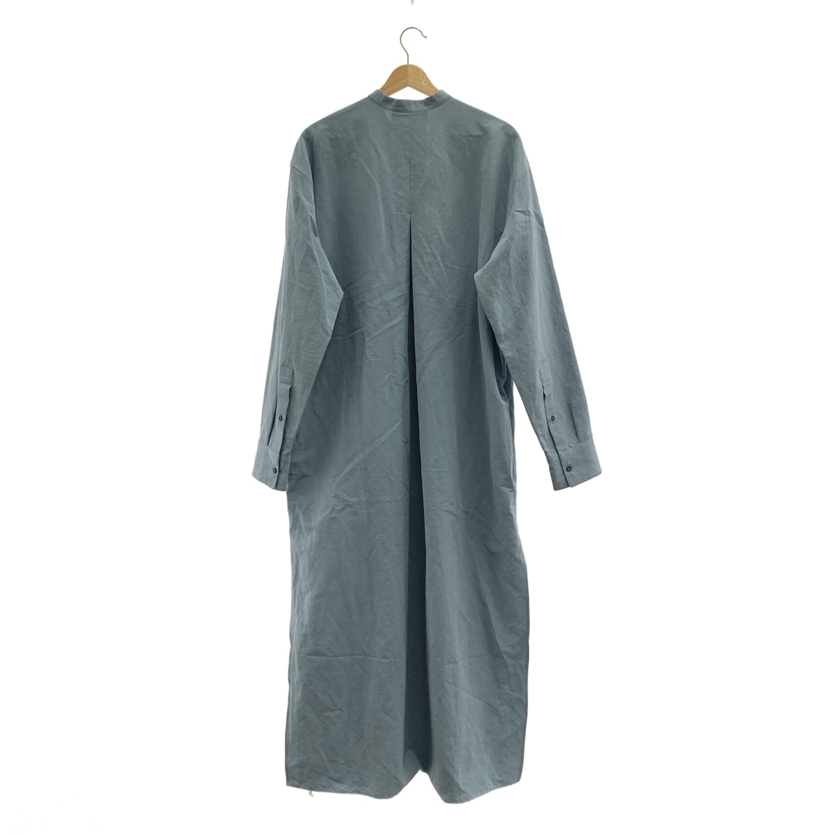 JIL SANDER+ / ジルサンダープラス | トルソー撮影お願いします | コットン リネン バンドカラー ロングシャツ | 48 | メンズ