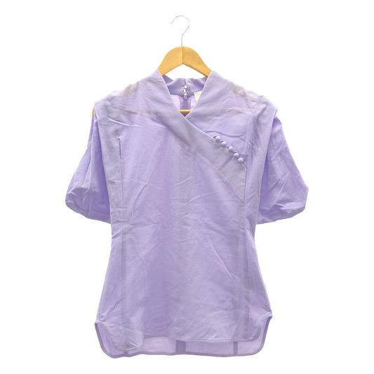 [Good Condition] Mame Kurogouchi | 2022SS | Crepe Buttoned V-Neck Top | 2 | Purple | Women's