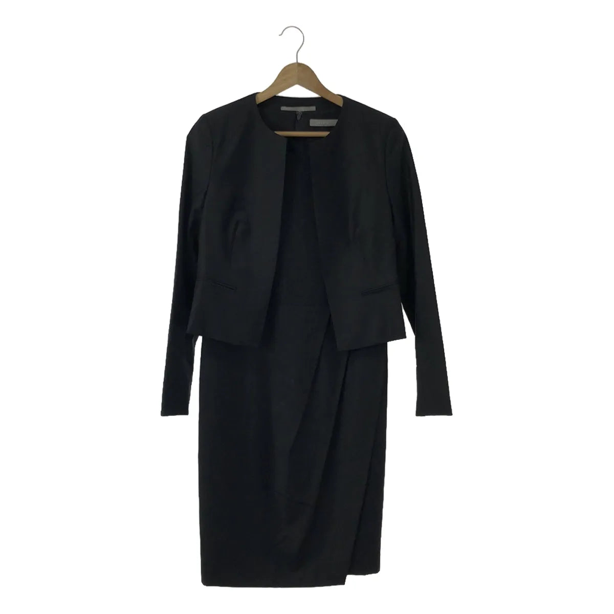 theory luxe / セオリーリュクス | セットアップ EXECUTIVE ウールストレッチ ノーカラージャケット / ワンピース | 38 | ネイビー | レディース