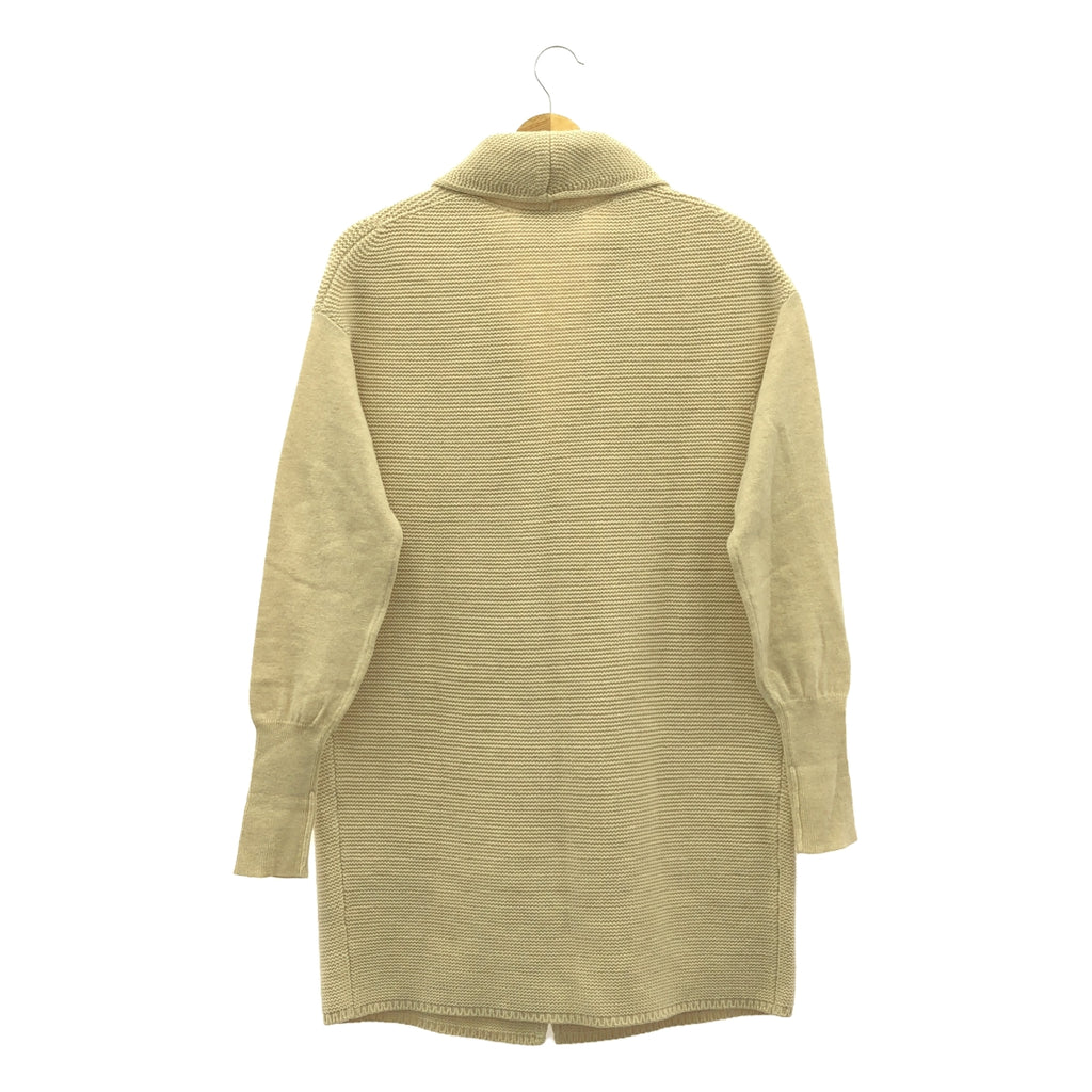 【美品】  MAX MARA STUDIO / マックスマーラステュディオ | カシミヤ混 シェルボタン ロング ウール カーディガン | S | ベージュ | レディース