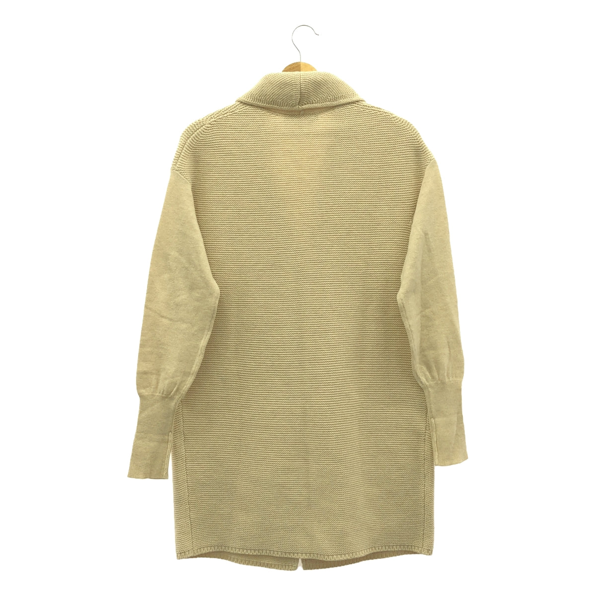 [Good Condition] MAX MARA STUDIO | Cashmere Blend Shell Button Long Wool Cardigan | S | Beige | Women's