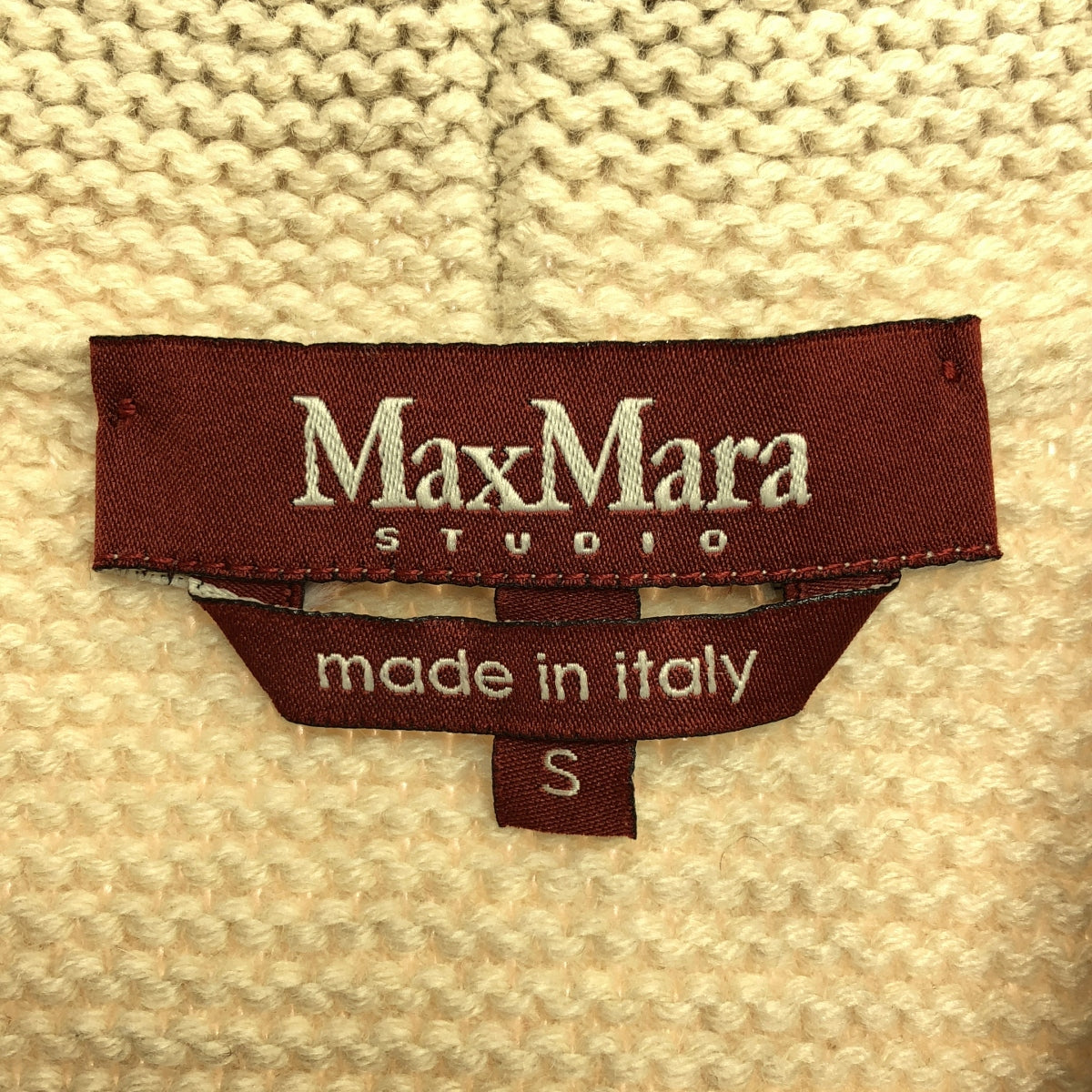 [Good Condition] MAX MARA STUDIO | Cashmere Blend Shell Button Long Wool Cardigan | S | Beige | Women's