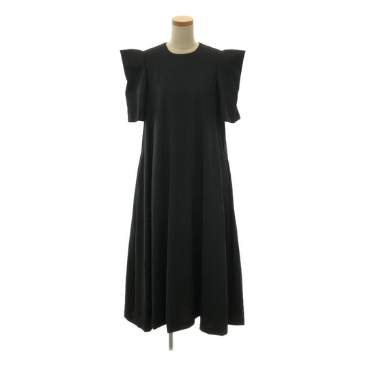 noir kei ninomiya | 2023SS | Wool gabardine square sleeve oxford dress | S | Black | Women's