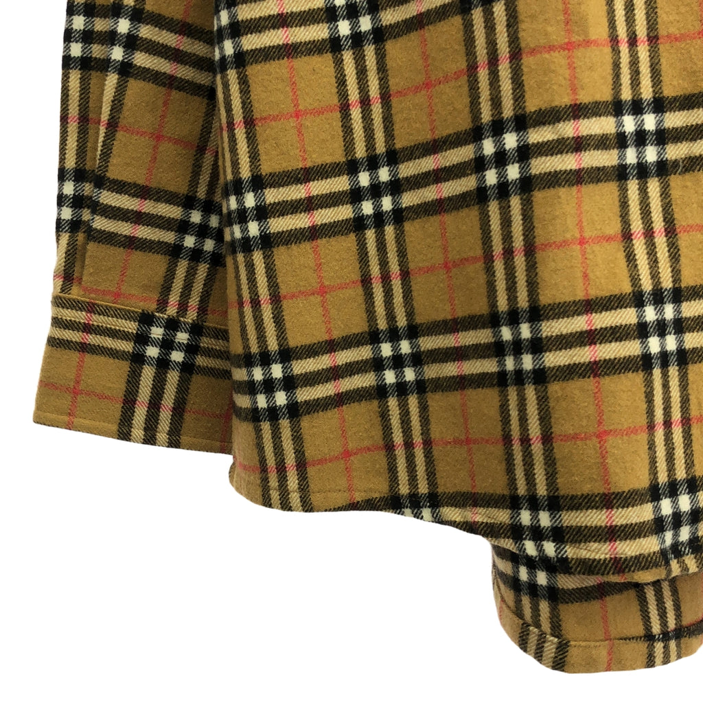 Burberry / Burberry | × Gosha Rubchinskiy / Gosha Rubchinskiy 羊毛混紡 Nova 格紋超大開叉法蘭絨襯衫 | L | 米色 | 男款
