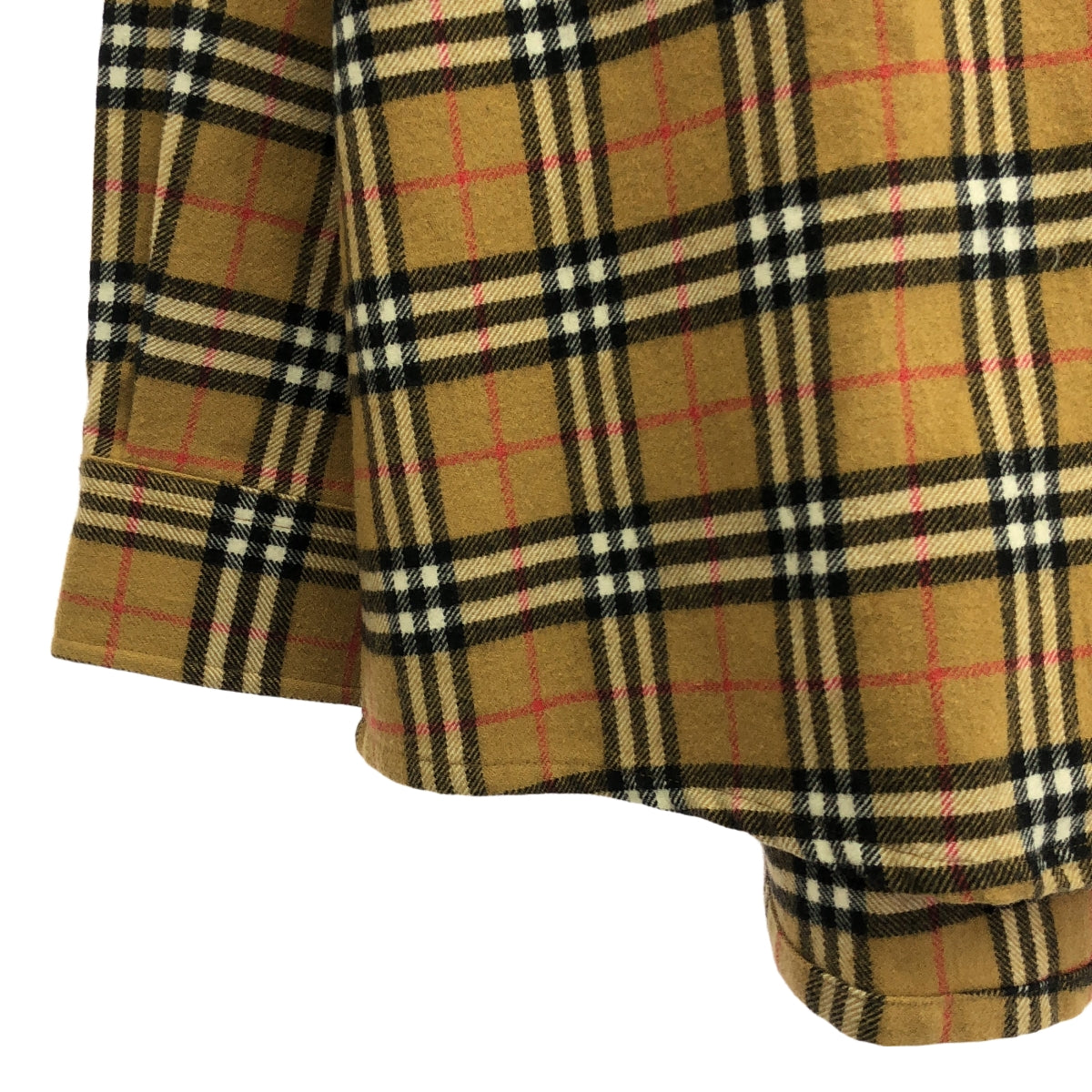 Burberry / バーバリー | × Gosha Rubchinskiy / ゴーシャ・ラブチンスキー ウール混 ノバチェック オーバーサイズ 切替 フランネルシャツ | L | ベージュ | メンズ