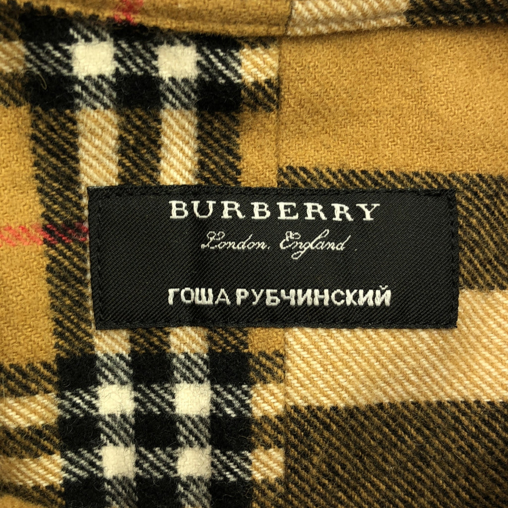 Burberry / Burberry | × Gosha Rubchinskiy / Gosha Rubchinskiy 羊毛混紡 Nova 格紋超大開叉法蘭絨襯衫 | L | 米色 | 男款