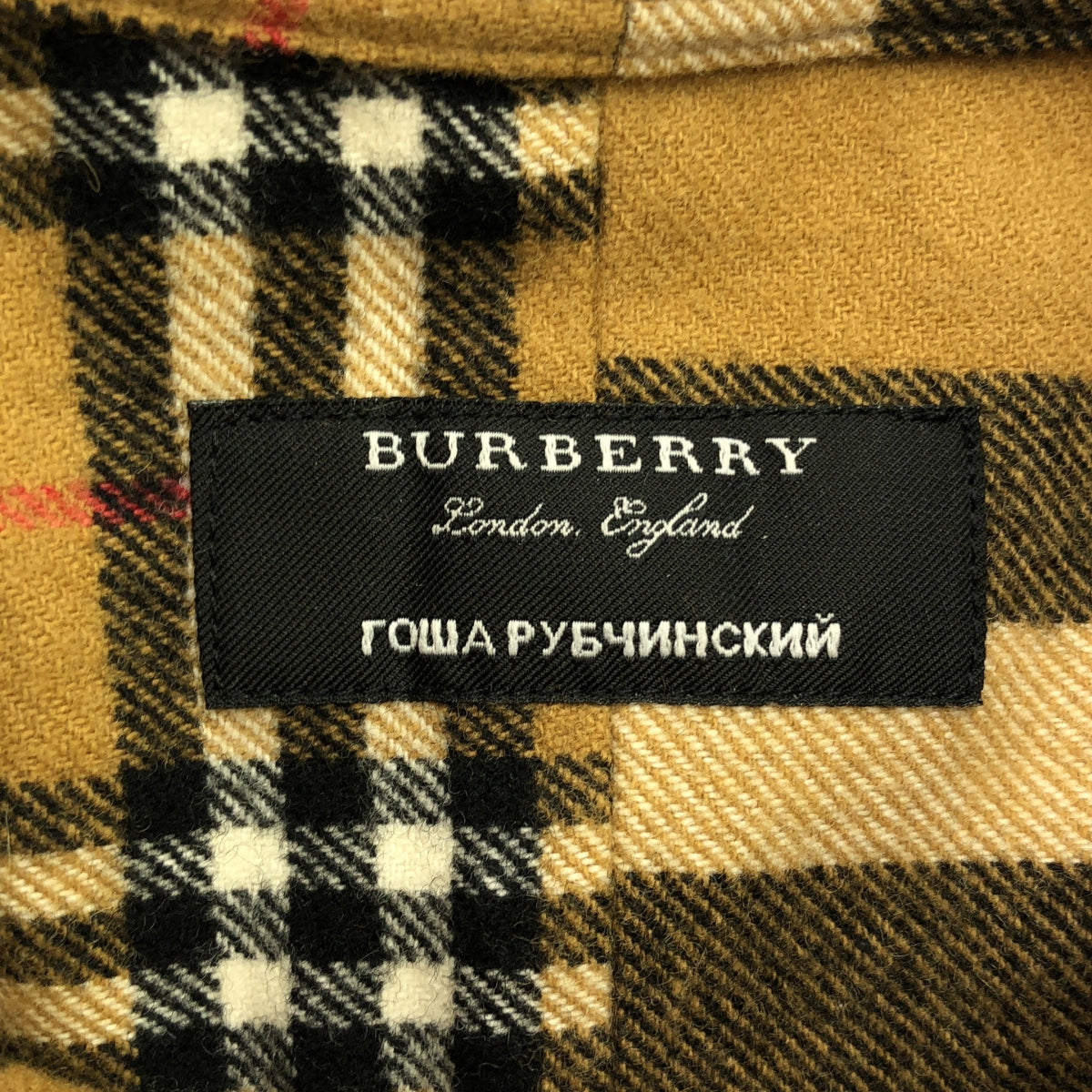 Burberry / バーバリー | × Gosha Rubchinskiy / ゴーシャ・ラブチンスキー ウール混 ノバチェック オーバーサイズ 切替 フランネルシャツ | L | ベージュ | メンズ