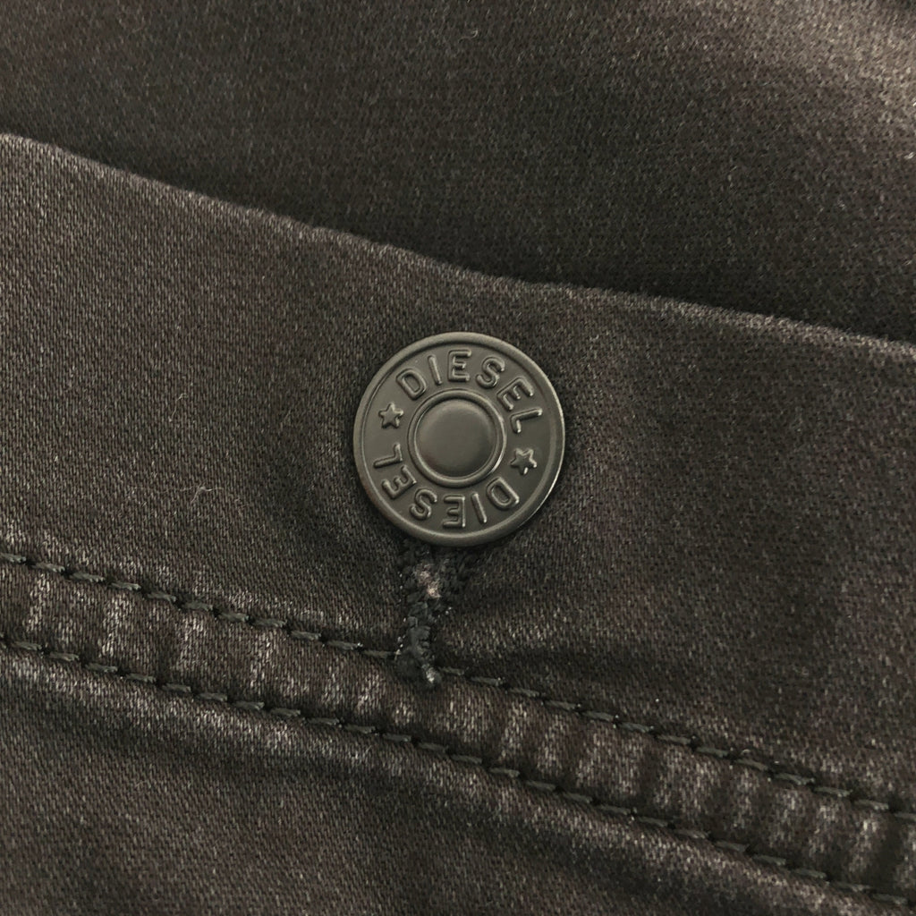 DIESEL / ディーゼル | レザーパッチ ロゴボタン カットオフ デニムスカート | 23 | レディース