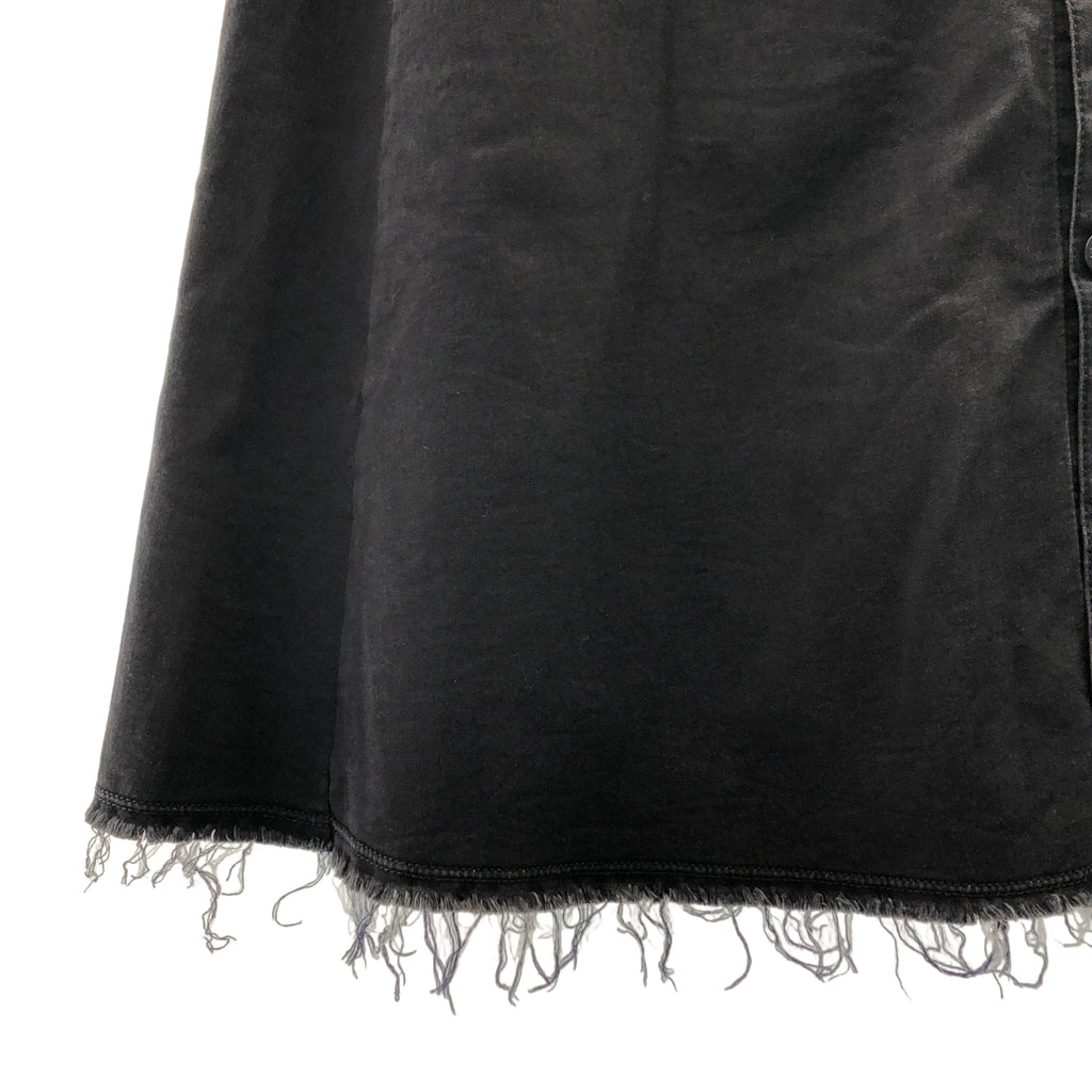 DIESEL / ディーゼル | レザーパッチ ロゴボタン カットオフ デニムスカート | 23 | レディース