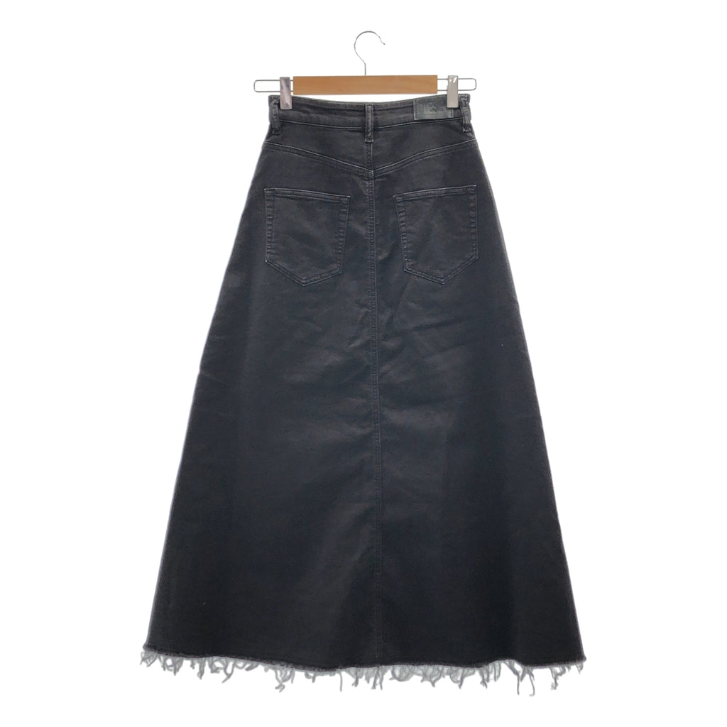 DIESEL / ディーゼル | レザーパッチ ロゴボタン カットオフ デニムスカート | 23 | レディース