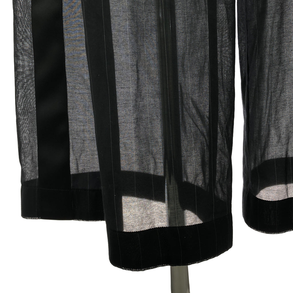 [品相良好] sacai | 2023 | 條紋側線透視寬長褲 | 0 | 黑色 | 女款
