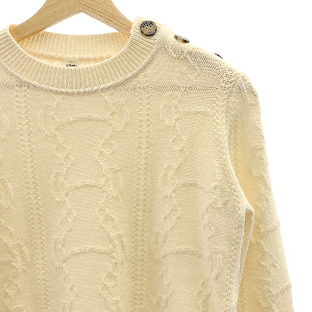 新品】 HERMES / エルメス | ウール カシミヤ 肩ボタン