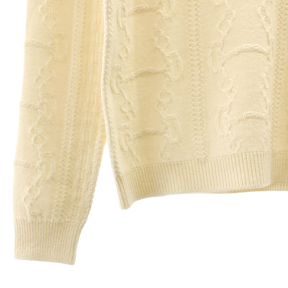 エルメス　シェーヌダンクル　ニット エルメス(HERMES)エルメス シェーヌダンクル ニット ホワイト ブラック