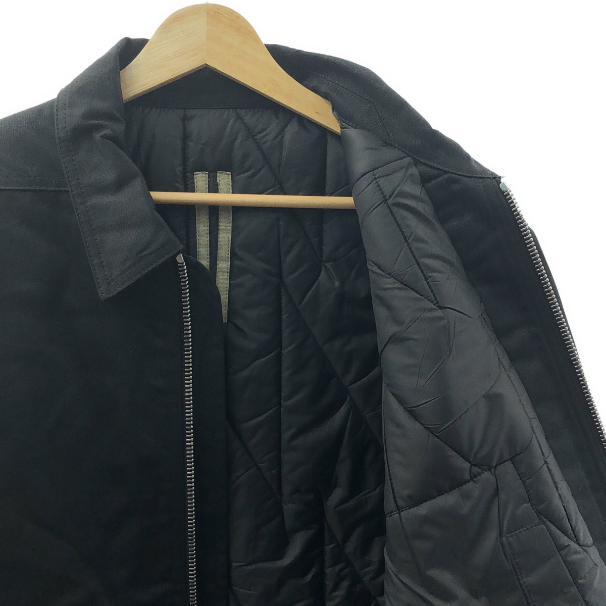 【美品】  Rick Owens DRKSHDW / リック・オウエンス・ダークシャドウ | 2023AW | ZIP FRONT JKT キルティングジップアップジャケット | M | ブラック | メンズ