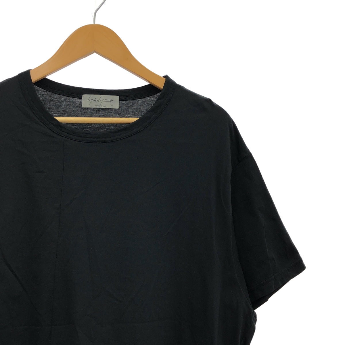 YOHJI YAMAMOTO POUR HOMME | 棉質不對稱下擺短袖上衣 | 尺寸 3 | 男款