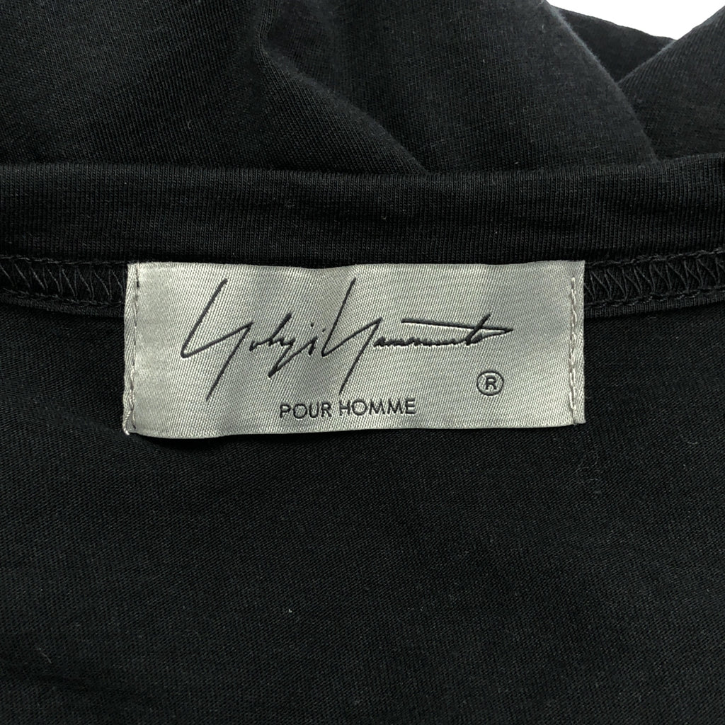 YOHJI YAMAMOTO POUR HOMME | 棉質不對稱下擺短袖上衣 | 尺寸 3 | 男款