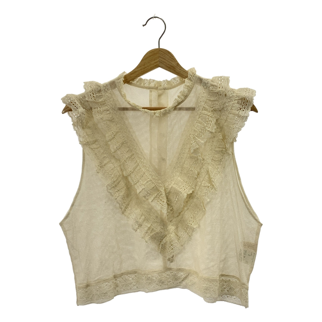 Dot＆Stripes CHILD WOMAN / ドットアンドストライプス | コットンメッシュ レースノースリーブブラウス | F | レディース