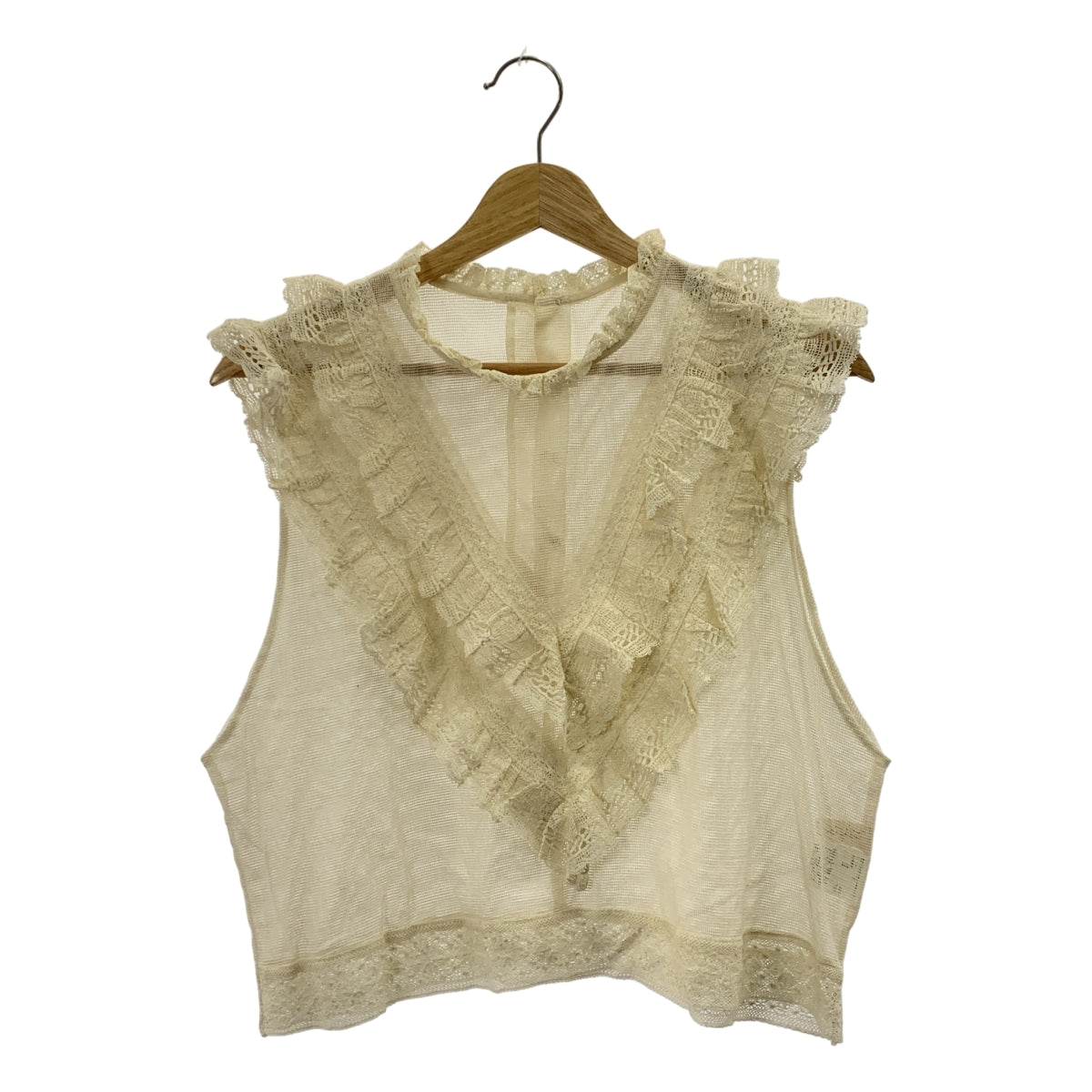 Dot＆Stripes CHILD WOMAN / ドットアンドストライプス | コットンメッシュ レースノースリーブブラウス | F | レディース