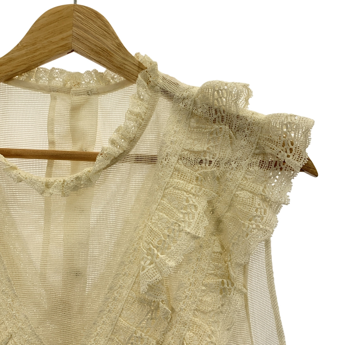 Dot＆Stripes CHILD WOMAN / ドットアンドストライプス | コットンメッシュ レースノースリーブブラウス | F | レディース