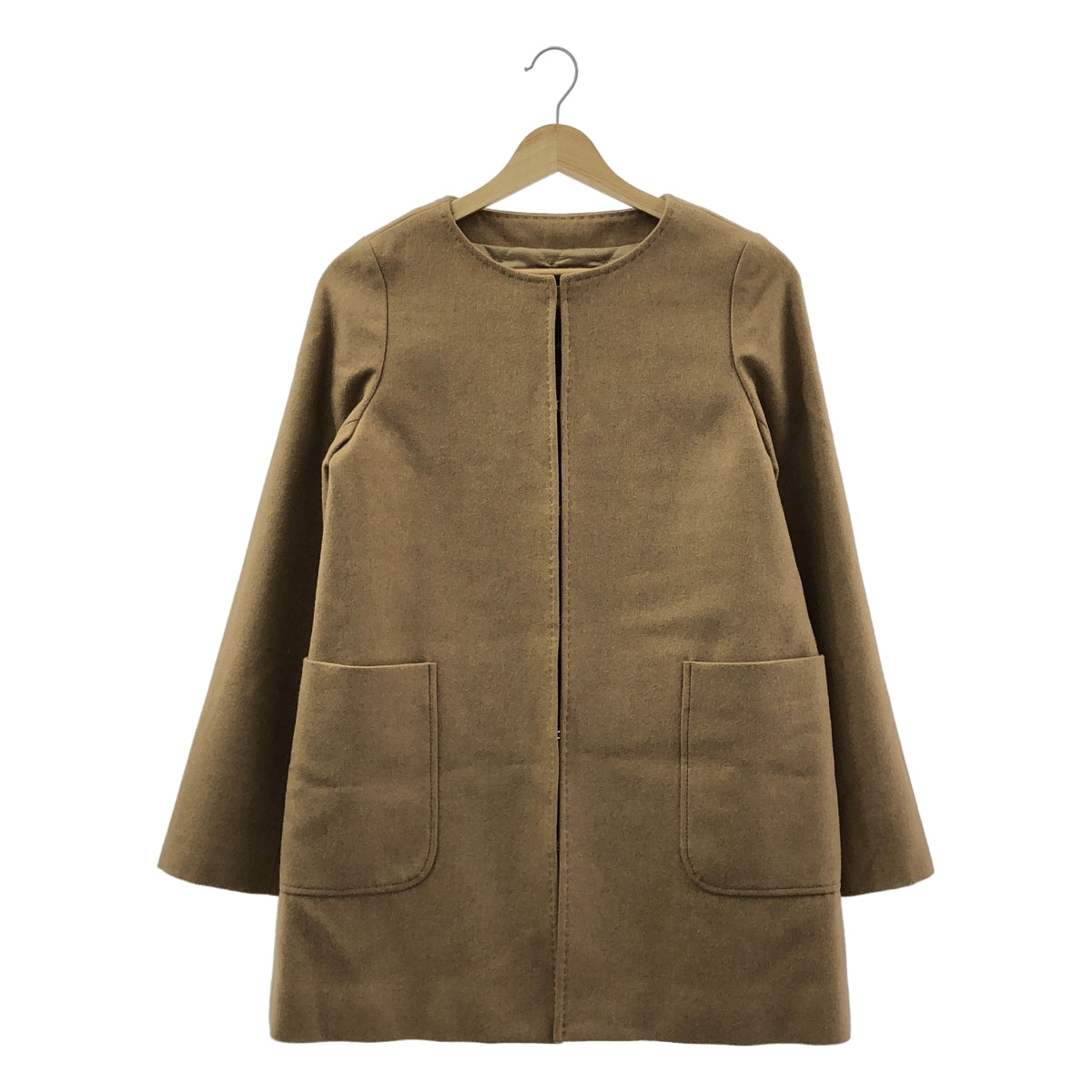 Stunning Lure | 駝色絎縫無領大衣 | 38碼 | 女款
