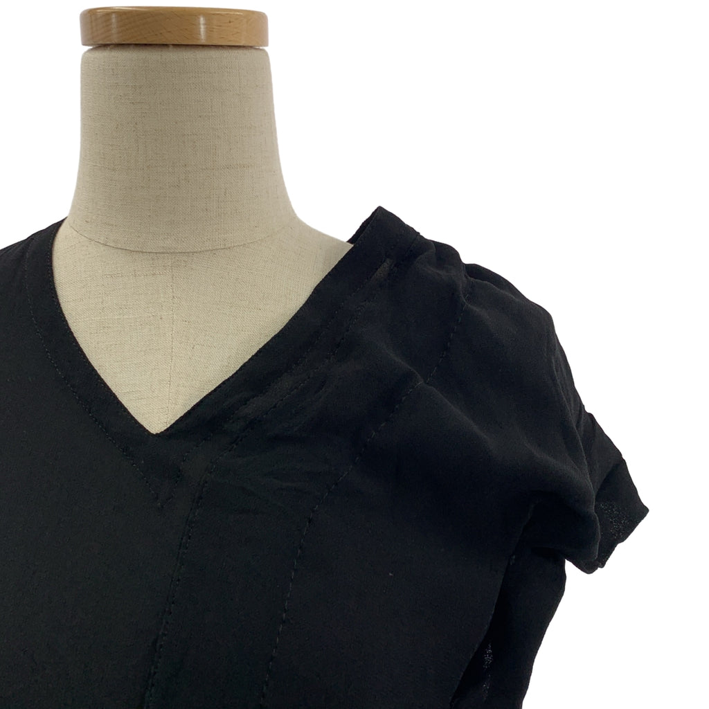 Y's / Y's Yohji Yamamoto | 2008 春夏系列 | 人造絲不對稱露背褶皺長襯衫 | 1 碼 | 女款