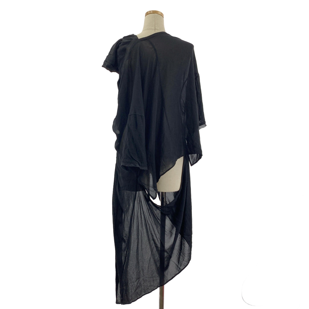 Y's / Y's Yohji Yamamoto | 2008 春夏系列 | 人造絲不對稱露背褶皺長襯衫 | 1 碼 | 女款