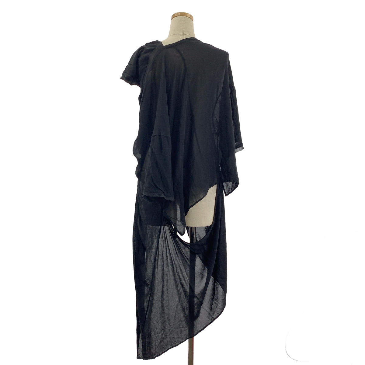 Y's / Y's Yohji Yamamoto | 2008 春夏系列 | 人造絲不對稱露背褶皺長襯衫 | 1 碼 | 女款