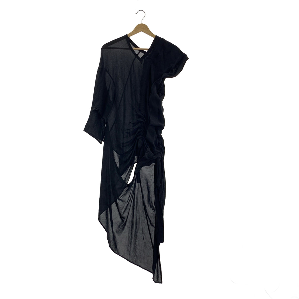 Y's / Y's Yohji Yamamoto | 2008 春夏系列 | 人造絲不對稱露背褶皺長襯衫 | 1 碼 | 女款