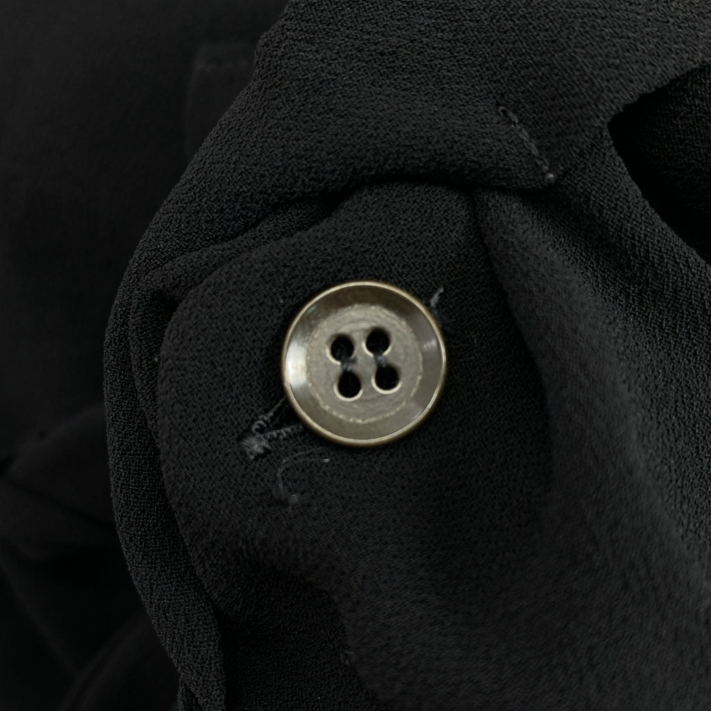 Y's / Y's Yohji Yamamoto | 2008 春夏系列 | 人造絲不對稱露背褶皺長襯衫 | 1 碼 | 女款