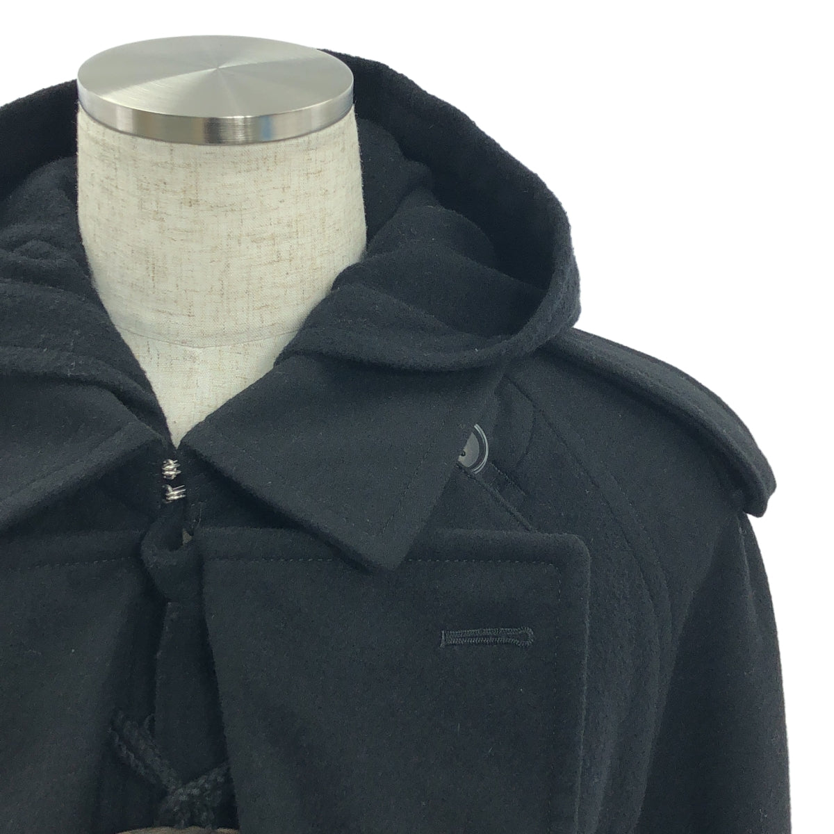 [近新] COMME des GARÇONS HOMME PLUS | 2020 秋冬 | 毛氈羊毛多層粗呢大衣 | S尺寸 | 黑色 | 男款