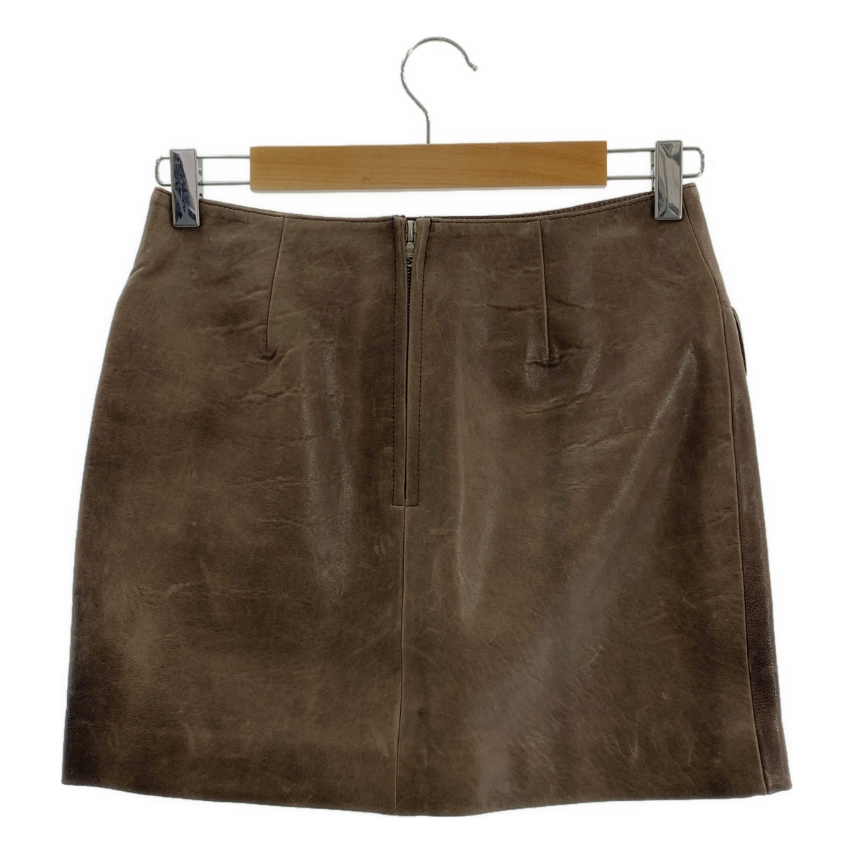 AURALEE / 오라리 | 2024AW | HEAVY LAMB LEATHER MINI SKIRT 가죽 스커트 | 0 | 여성