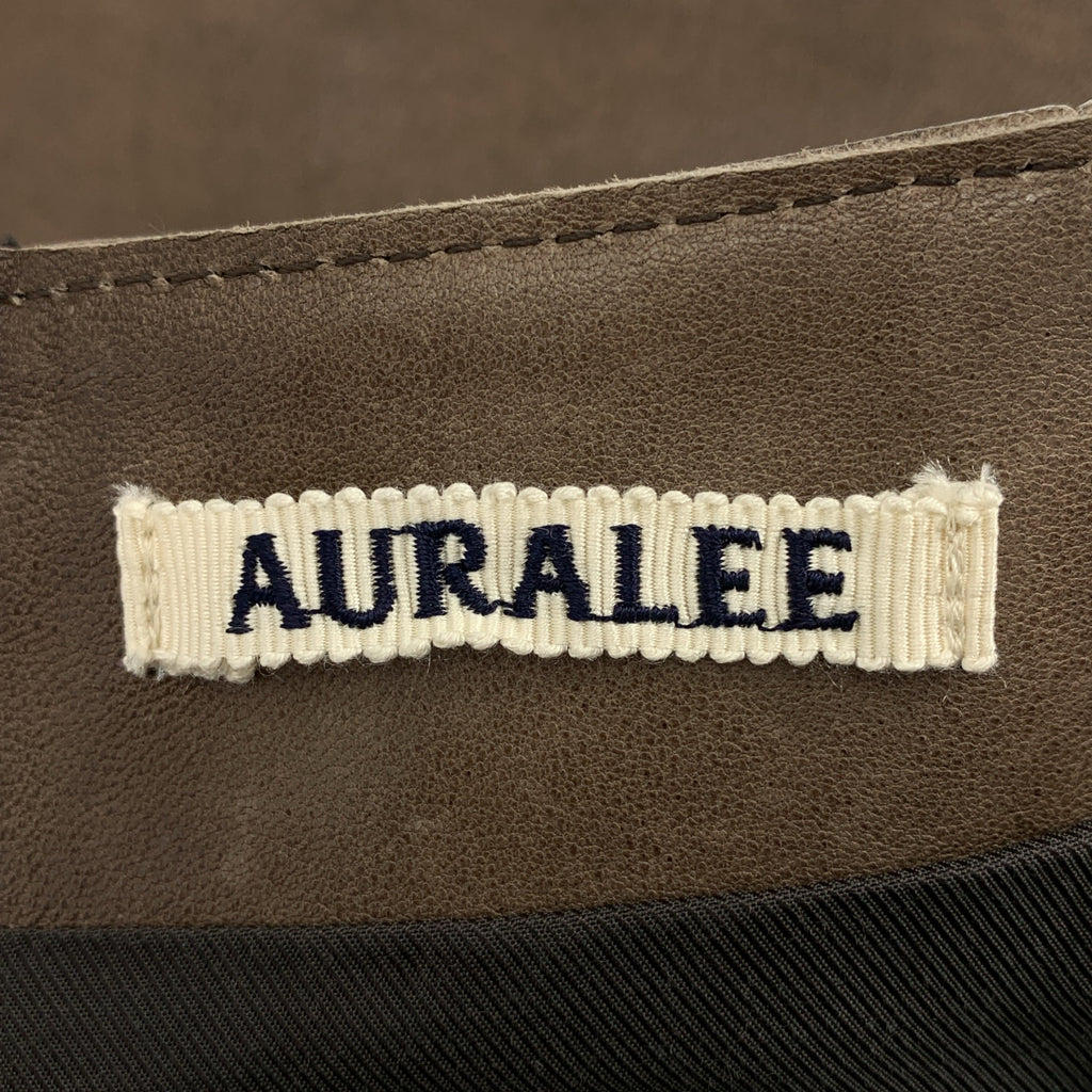 AURALEE | 2024 秋冬系列 | 重磅羊皮迷你裙 | 0 碼 | 棕色 | 女款
