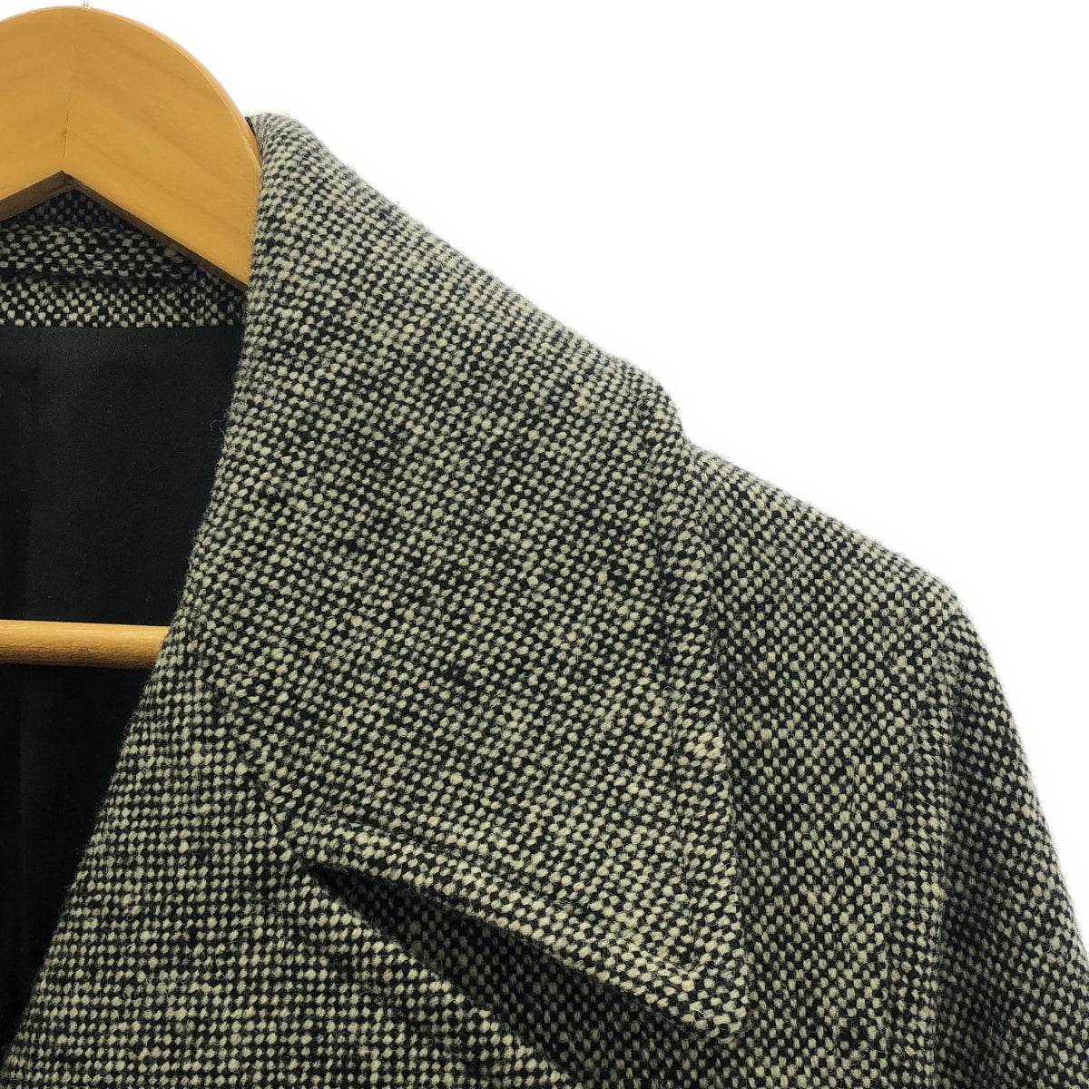 MARGARET HOWELL / マーガレットハウエル | NEP TWEED P COAT ネップツイード ダブルコート | 2 | ブラック/アイボリー | レディース
