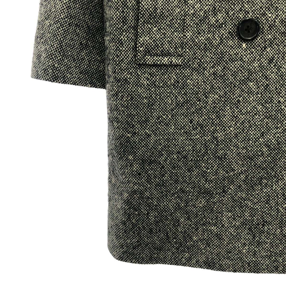 MARGARET HOWELL / マーガレットハウエル | NEP TWEED P COAT ネップツイード ダブルコート | 2 | ブラック/アイボリー | レディース