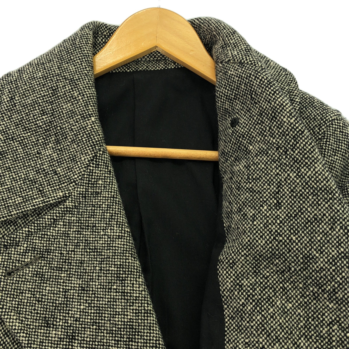 MARGARET HOWELL / マーガレットハウエル | NEP TWEED P COAT ネップツイード ダブルコート | 2 | ブラック/アイボリー | レディース