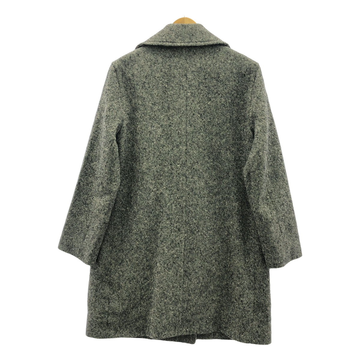 MARGARET HOWELL / マーガレットハウエル | NEP TWEED P COAT ネップツイード ダブルコート | 2 | ブラック/アイボリー | レディース