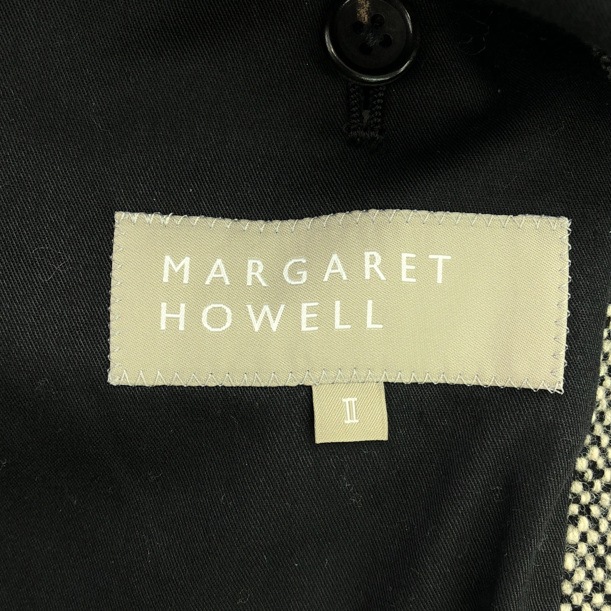 MARGARET HOWELL / マーガレットハウエル | NEP TWEED P COAT ネップツイード ダブルコート | 2 | ブラック/アイボリー | レディース