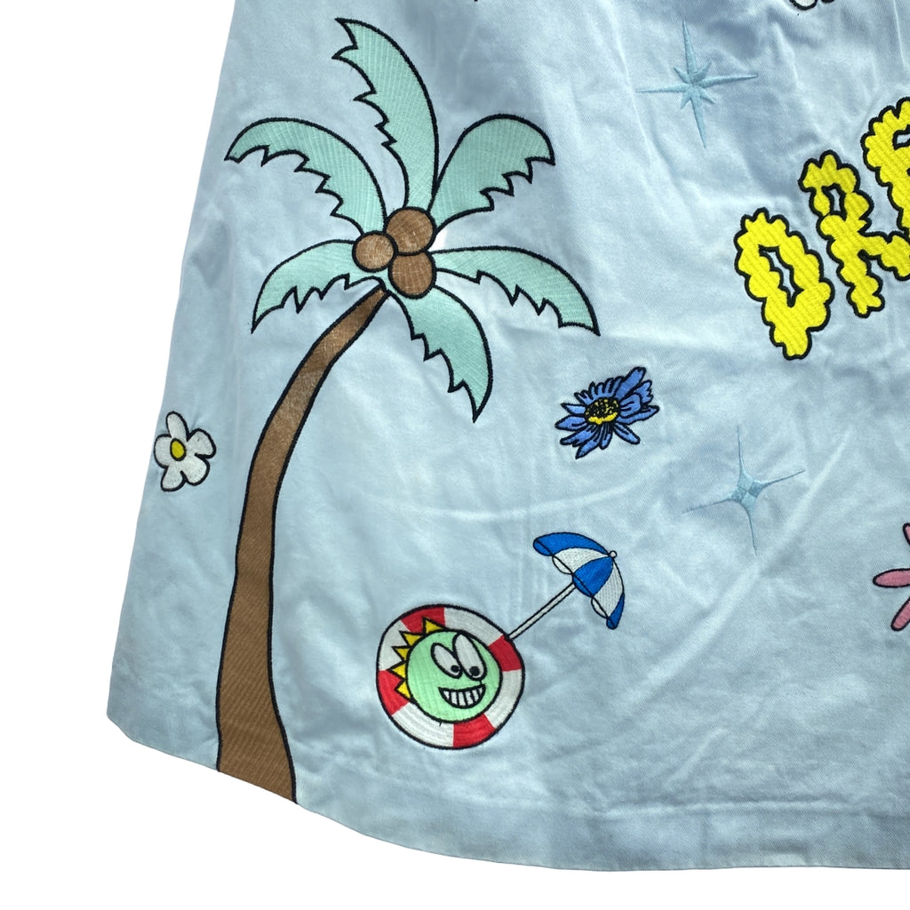 MIRA MIKATI / ミラ・ミカティ | コットン ワッペン ギャザー ワンピース | 34 | ライトブルー | レディース