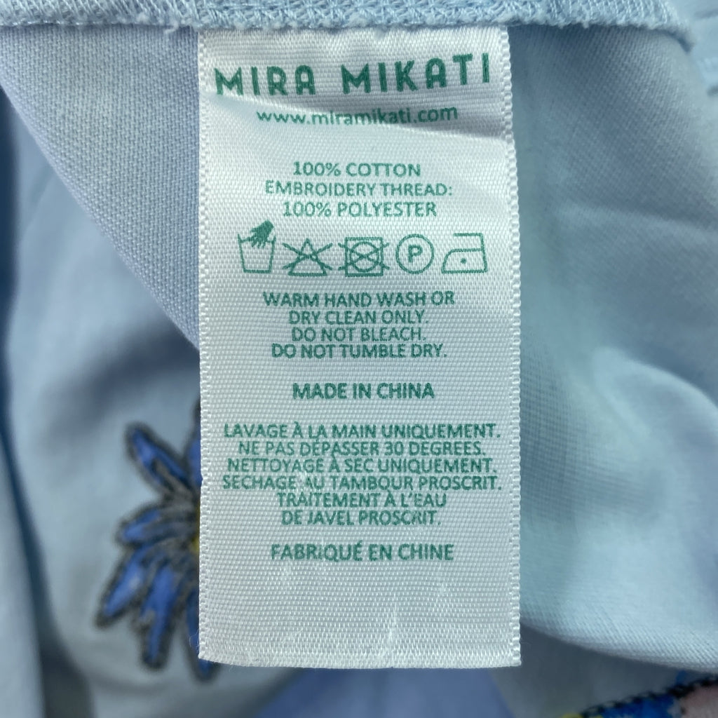 MIRA MIKATI / ミラ・ミカティ | コットン ワッペン ギャザー ワンピース | 34 | ライトブルー | レディース