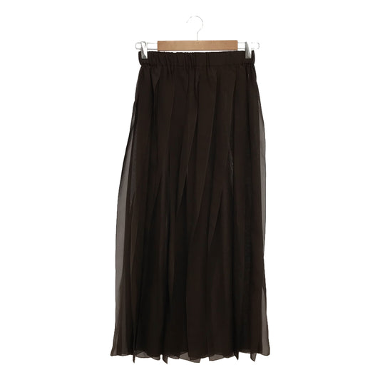 [Beautiful Condition] BLAMINK | Silk Ruffle Design Easy Skirt | 36 | Brown | Women's