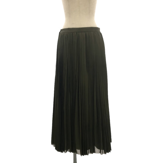 [Beautiful Condition] Drawer | Silk Chiffon Pleated Long Skirt | Size 38 | Khaki | Women's