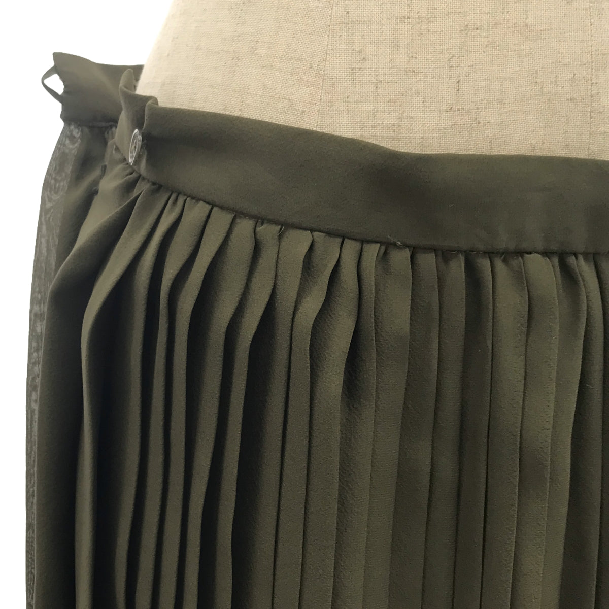 [Beautiful Condition] Drawer | Silk Chiffon Pleated Long Skirt | Size 38 | Khaki | Women's