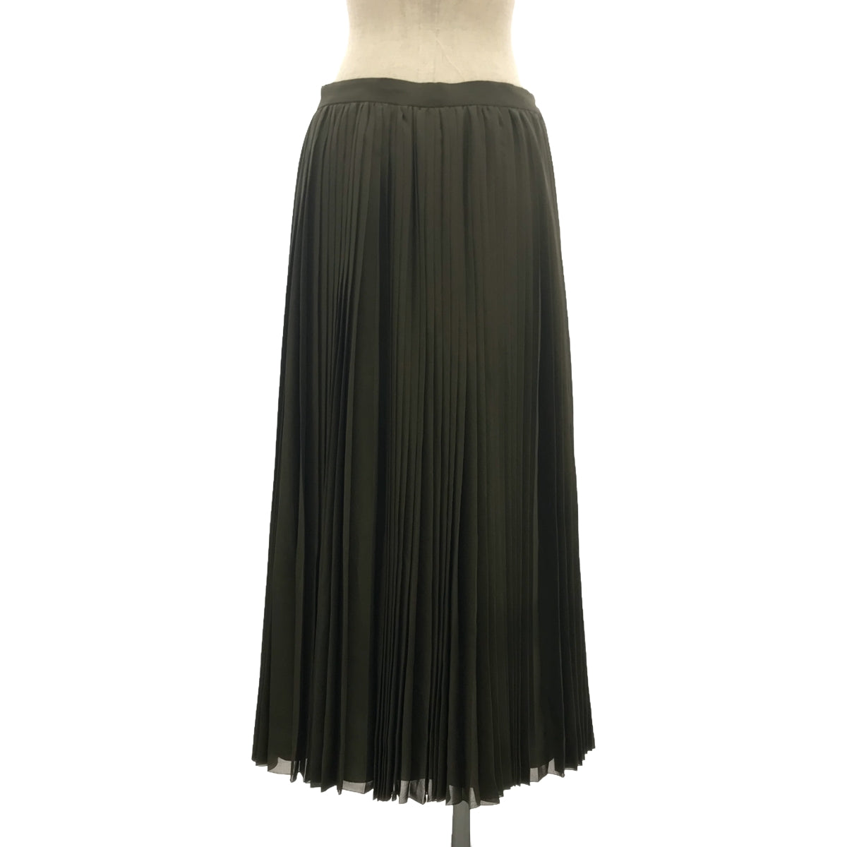 [Beautiful Condition] Drawer | Silk Chiffon Pleated Long Skirt | Size 38 | Khaki | Women's