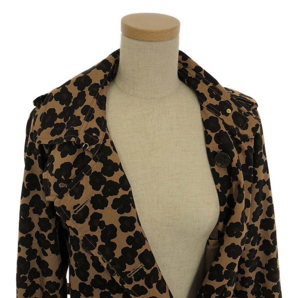 MUVEIL | Leopard Trench Coat | 38 | Brown/Black | Women's