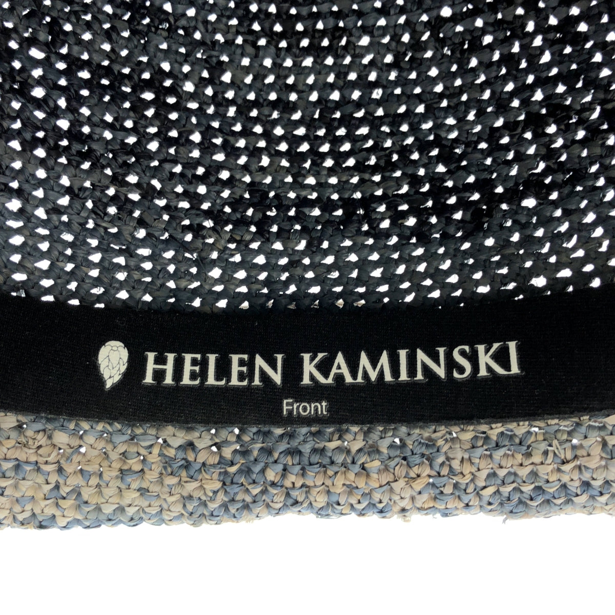 【美品】  Helen Kaminski / ヘレンカミンスキー | グラデーション ラフィア ハット 帽子 | ネイビー/グレー系 | レディース