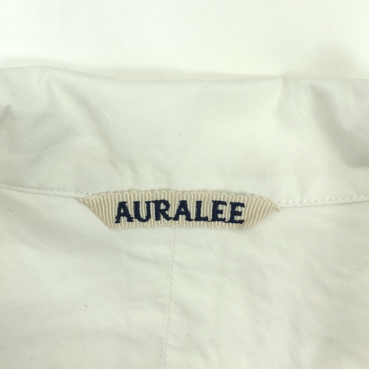 AURALEE | 鑲邊防風雨布半袖襯衫 | 1 | 白色 | 女款