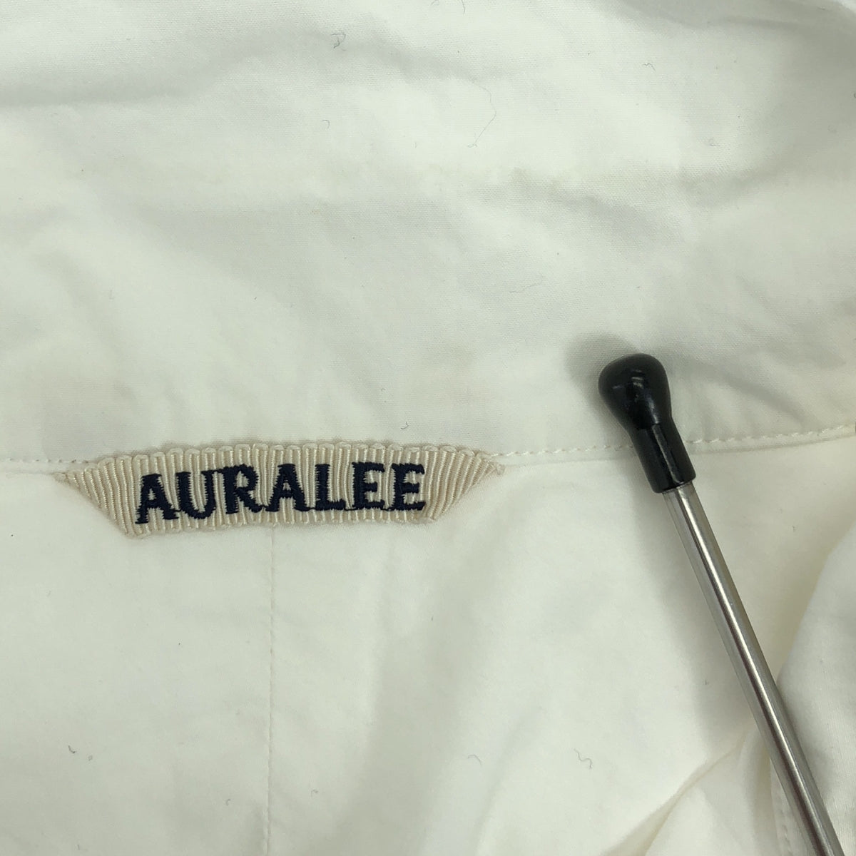 AURALEE | 鑲邊防風雨布半袖襯衫 | 1 | 白色 | 女款