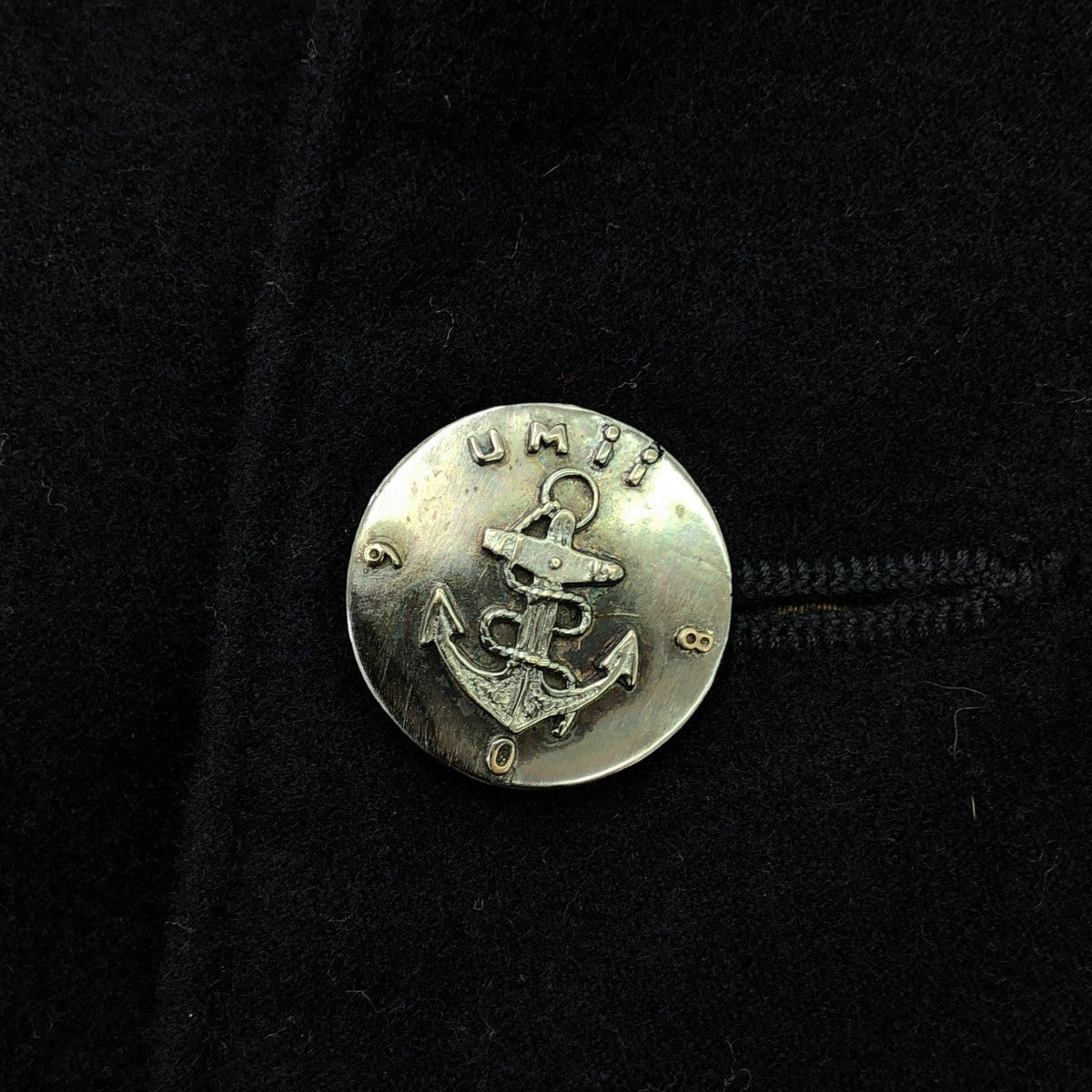 Umii 908 / ウミ908 | メルトン ボタン デザイン ジャケット | ネイビー | レディース